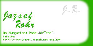 jozsef rohr business card